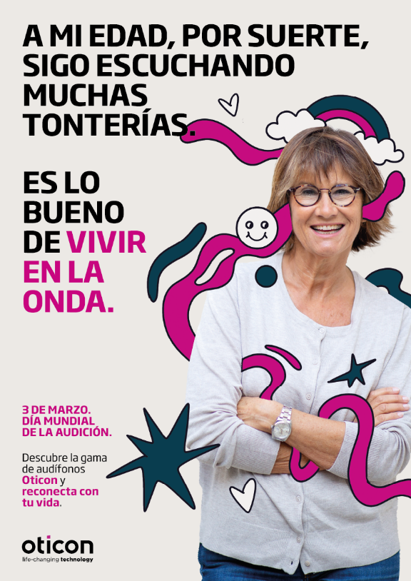 Cartel publicitario de Evercom para Oticon