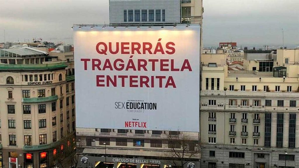 Cartel publicitario de Netflix sobre serie Sex Education